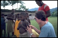 Dr. Ross Pennie on health patrol, village of Arabam, East New Britain, Papua New Guinea, 1978